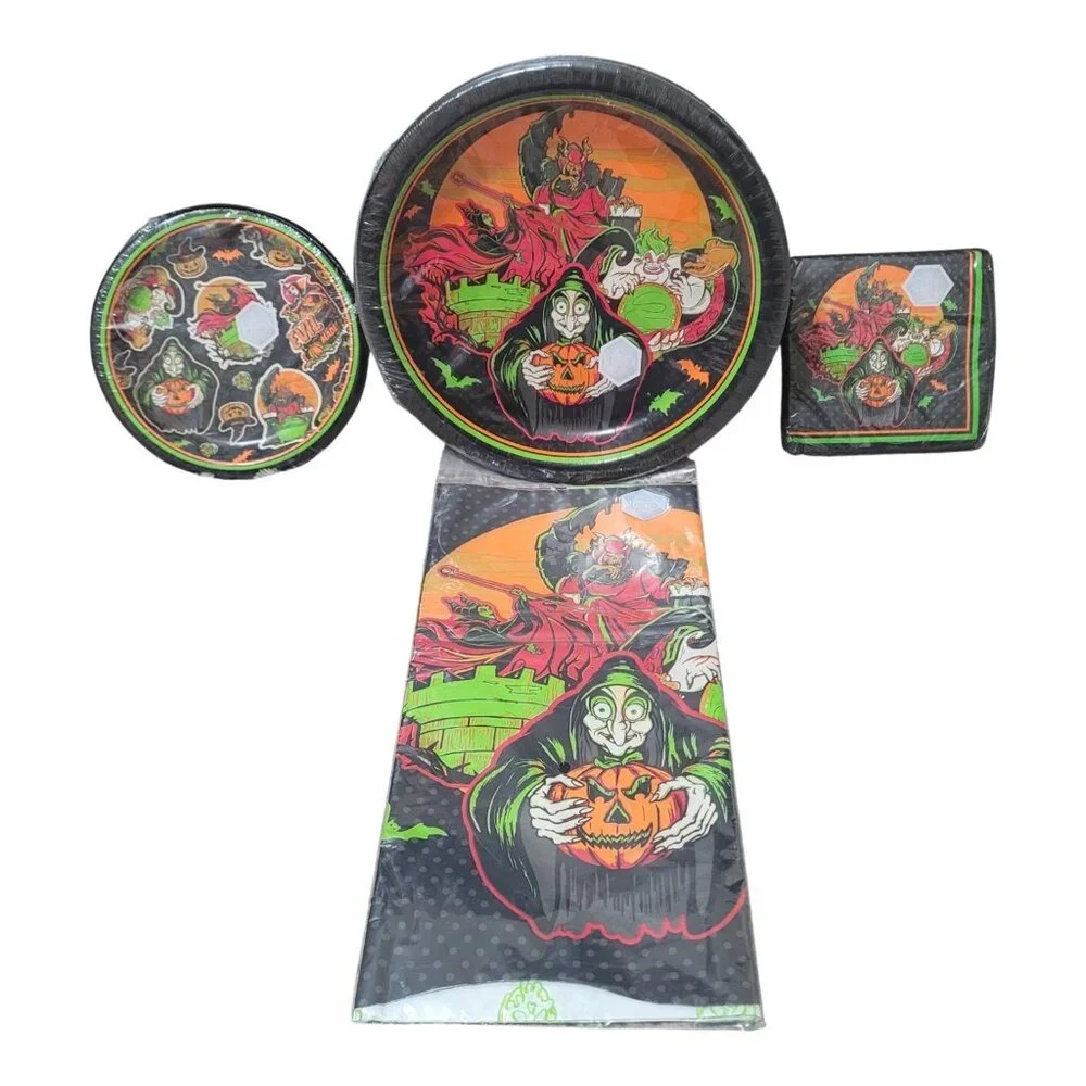 Disney Villains Party Set for 18 Haunted Halloween Decoration Tablecover Napkins